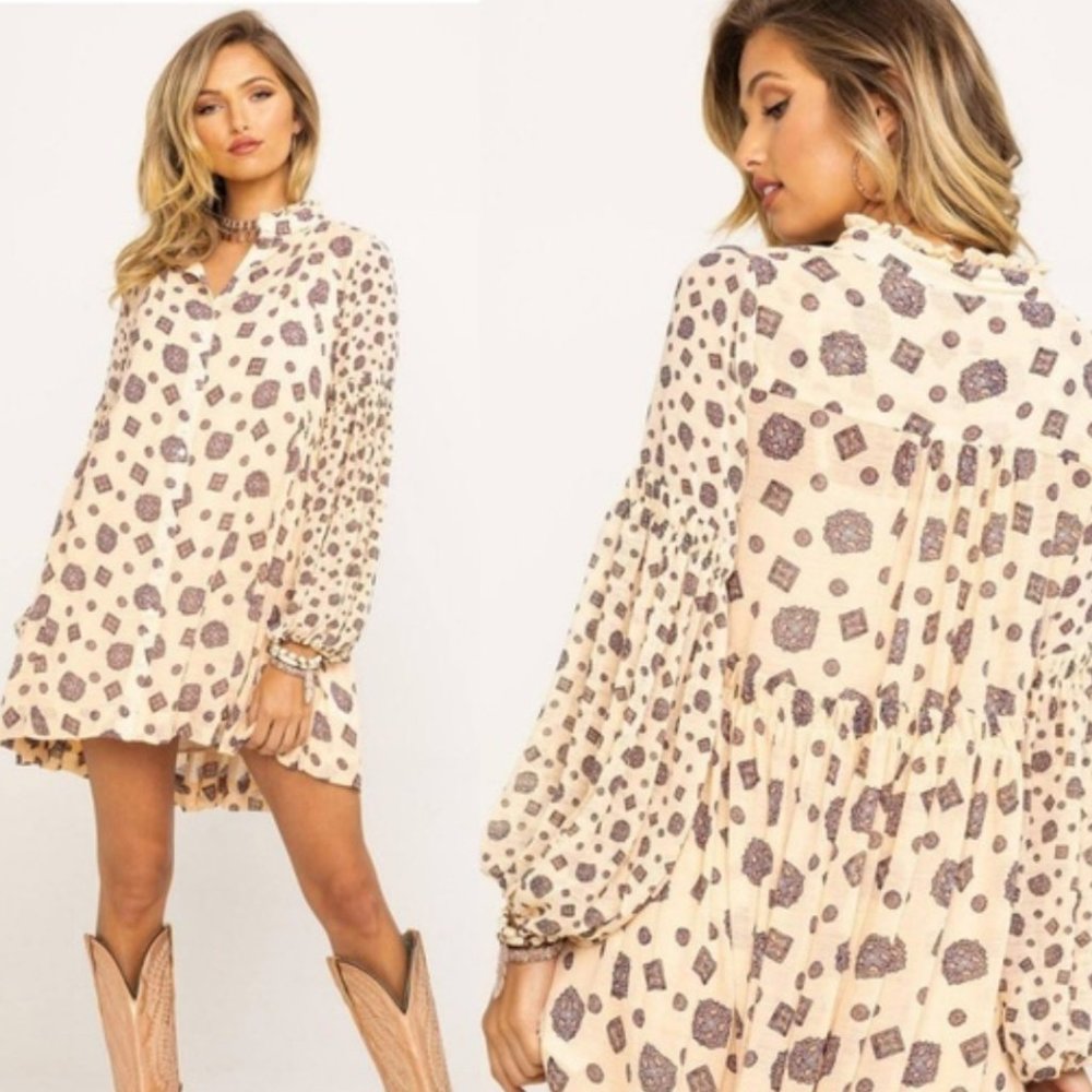 Free People Turn Turn Long Sleeve Minidress